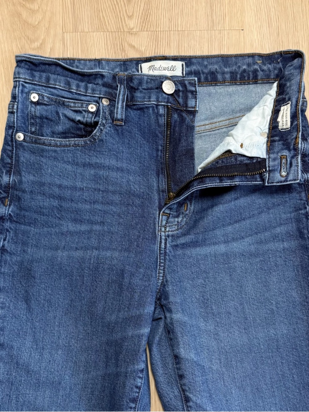Madewell Twyford Dark Wash The High Rise Slim Boys Jeans Straight Leg - Picture 3 of 10